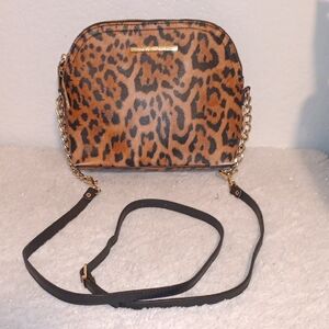 Steve Madden Tan and Black Animal Print Crossbody Bag, Replacement Strap.